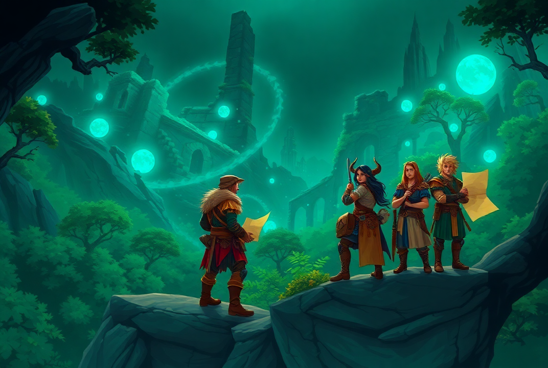 Ilustração do jogo Tesouros de Eldoria